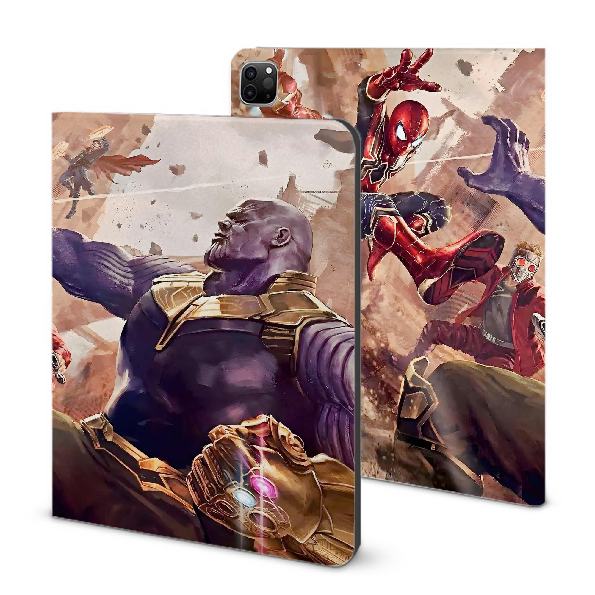 （画像用） アベンジャーズ The Avengers IPad ケース ブック型 PUレザー TPU 耐衝撃 軽量 薄型 ペン収納なし 全面保護 IPad 各モデル対応